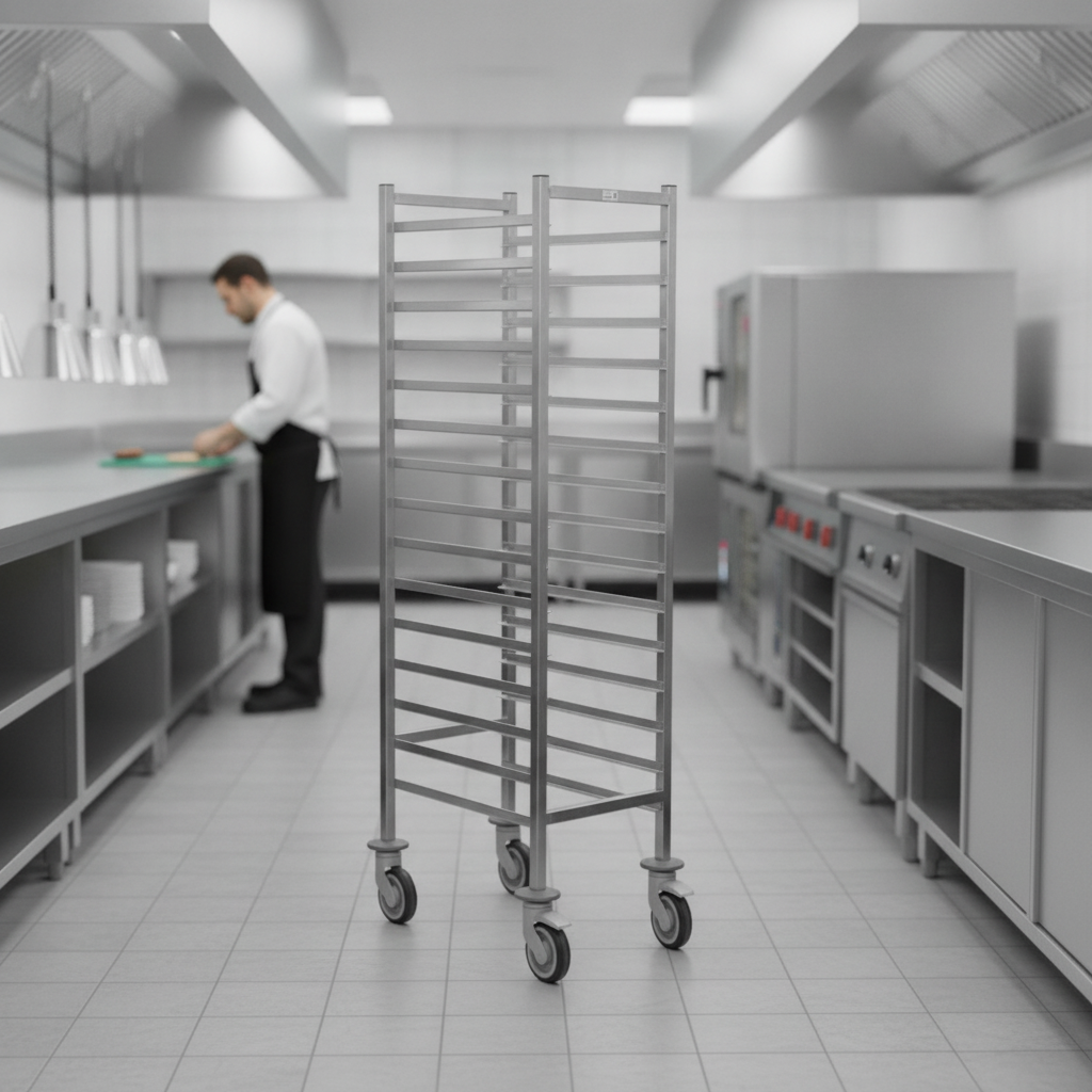 Stainless Steel Gastronorm Racking Trolley 15 Level for Commercial Use