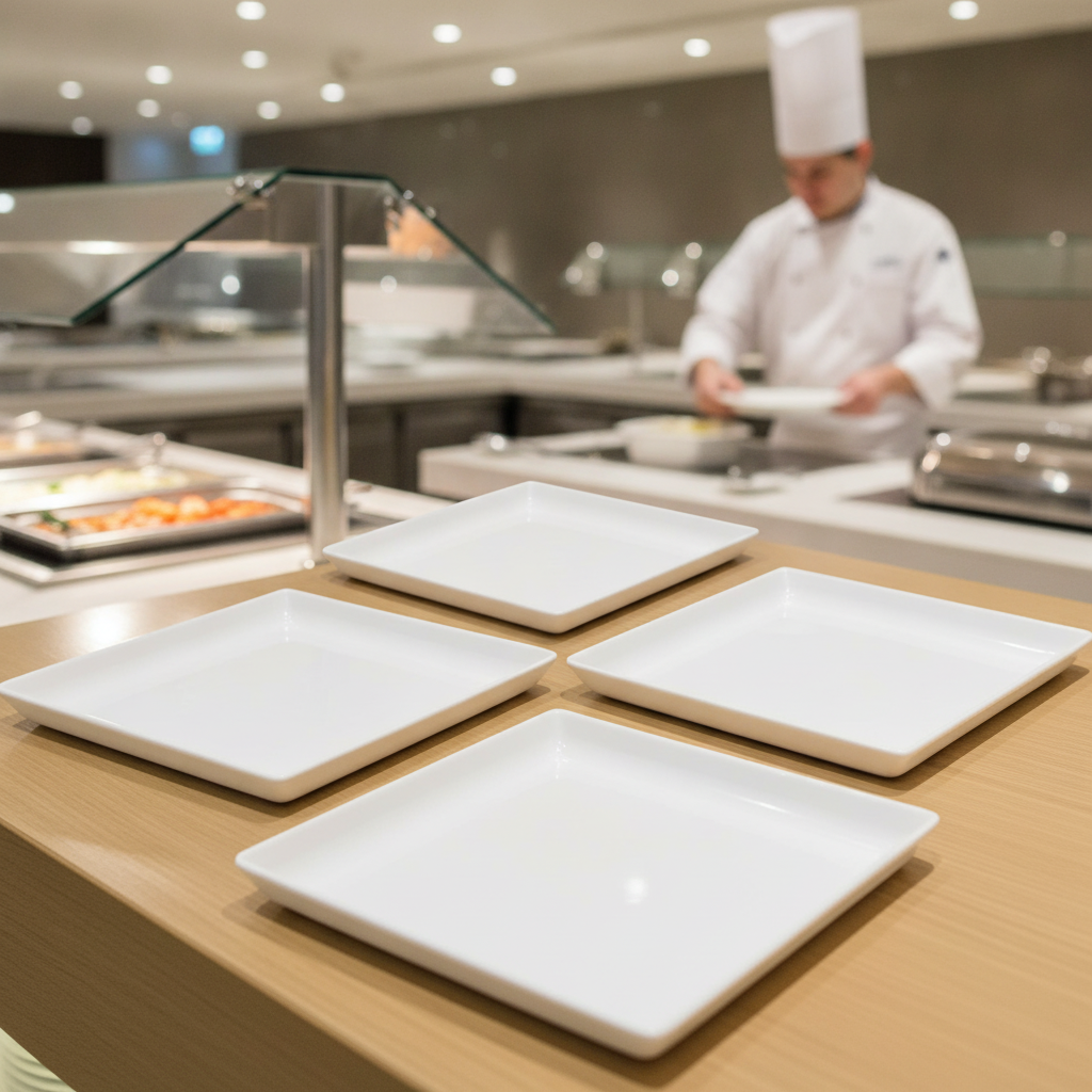 Melamine Square Trays 303x303mm for Buffet Displays (Pack of 4)