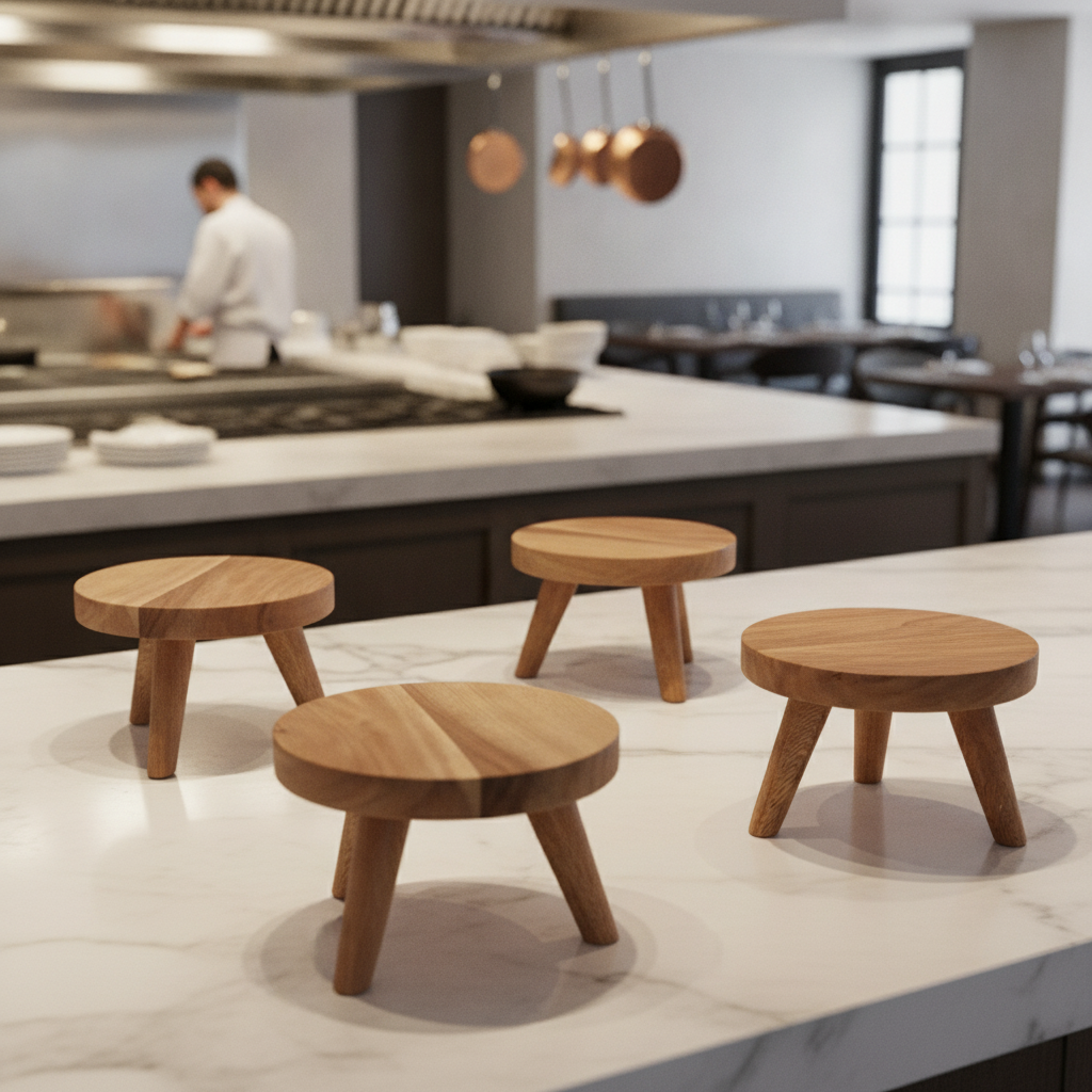 Wooden Display Stands 150x100mm for Catering & Hospitality (Pack of 4)
