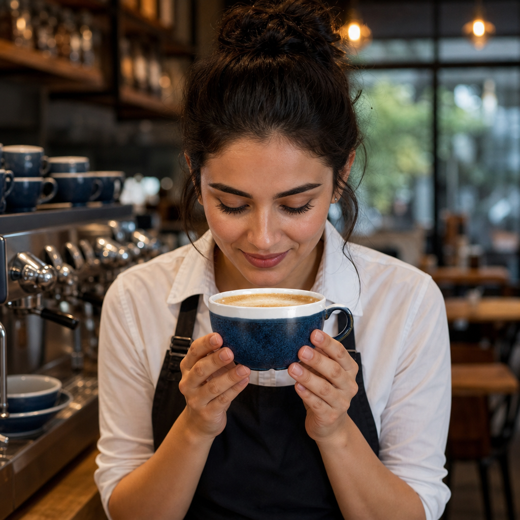 Porcelain Cappuccino Cups Sapphire Blue 340ml for Cafés & Restaurants (Pack of 12)