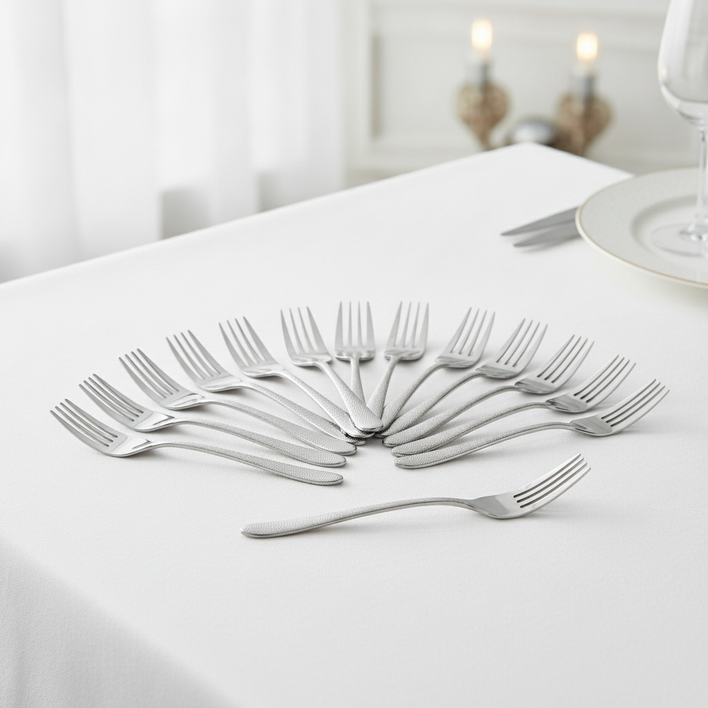 Stainless Steel Dessert Forks 187mm for Elegant Table Settings (Pack of 12)