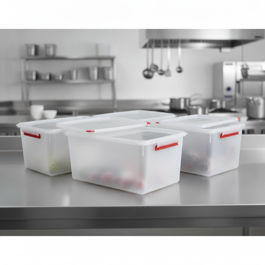 Polypropylene Food Storage Box 28L for Professional Kitchens (Pack of 4)