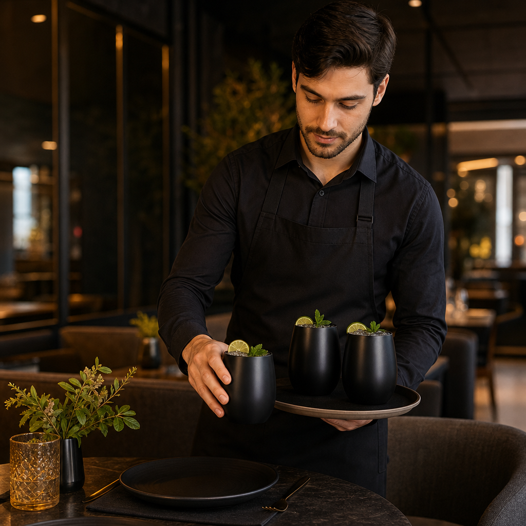 Crystal Glass Matte Black Tumblers 360ml for Bars & Restaurants (Pack of 24)