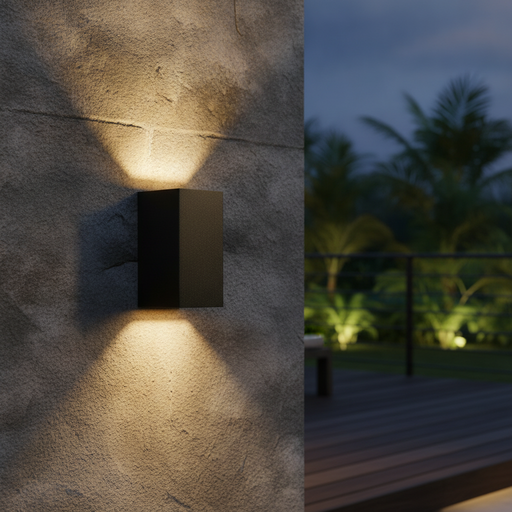 Aluminium Outdoor Wall Light with Up and Down Illumination for Patios