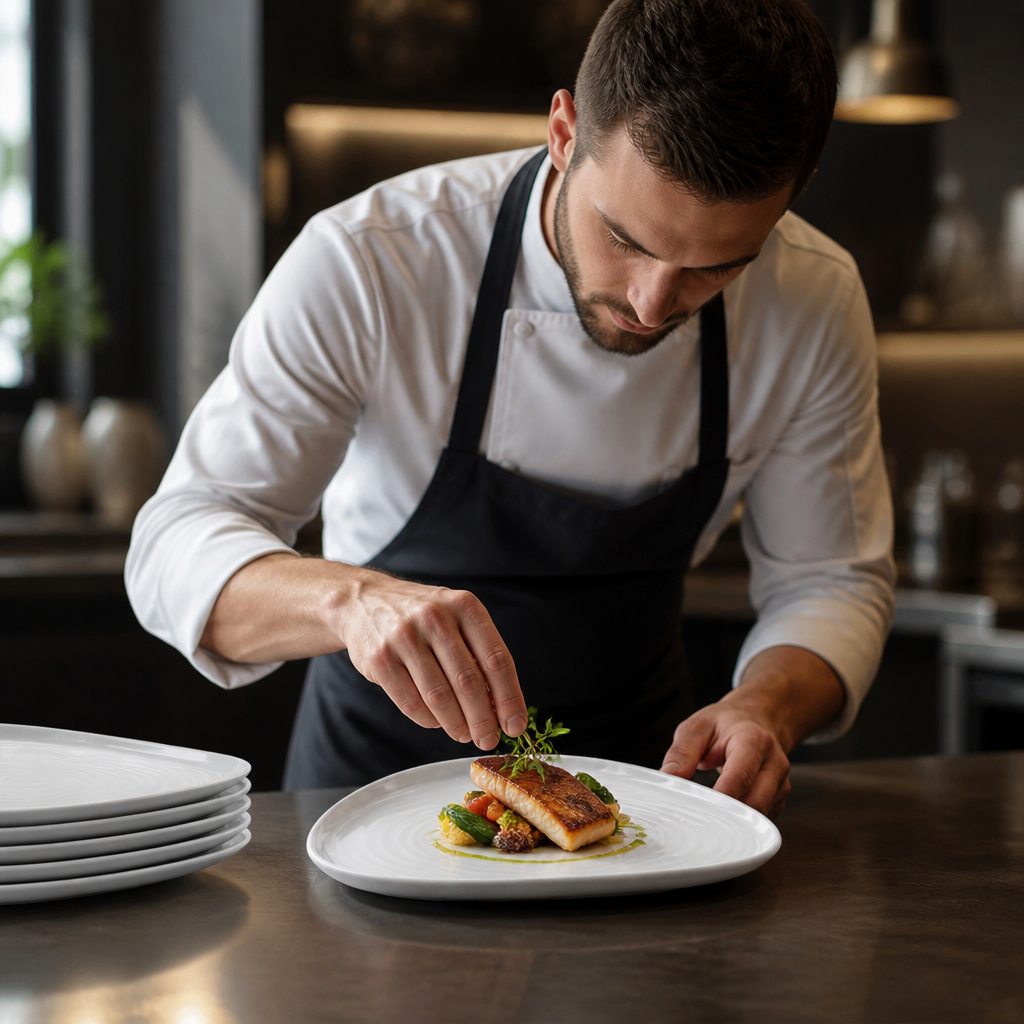 Triangular Chef Plates 260mm Vitrified Ceramic for Food Presentation (Pack of 6)
