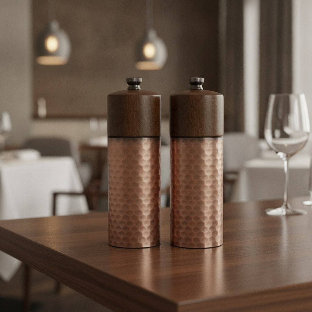 Copper Salt and Pepper Mill Set 150mm for Everyday Dining (Pack of 2)