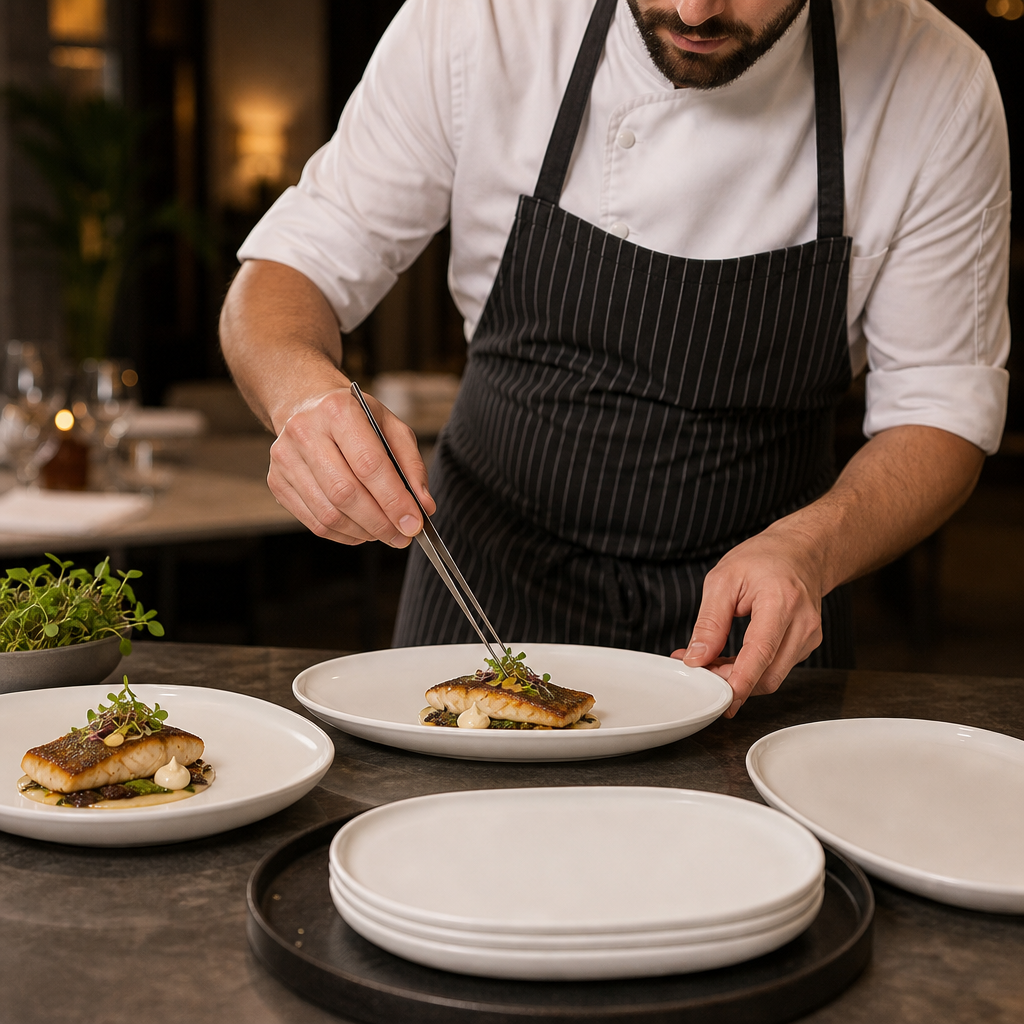 Plates 190mm Porcelain for Buffet Displays & Fine Dining (Pack of 12)