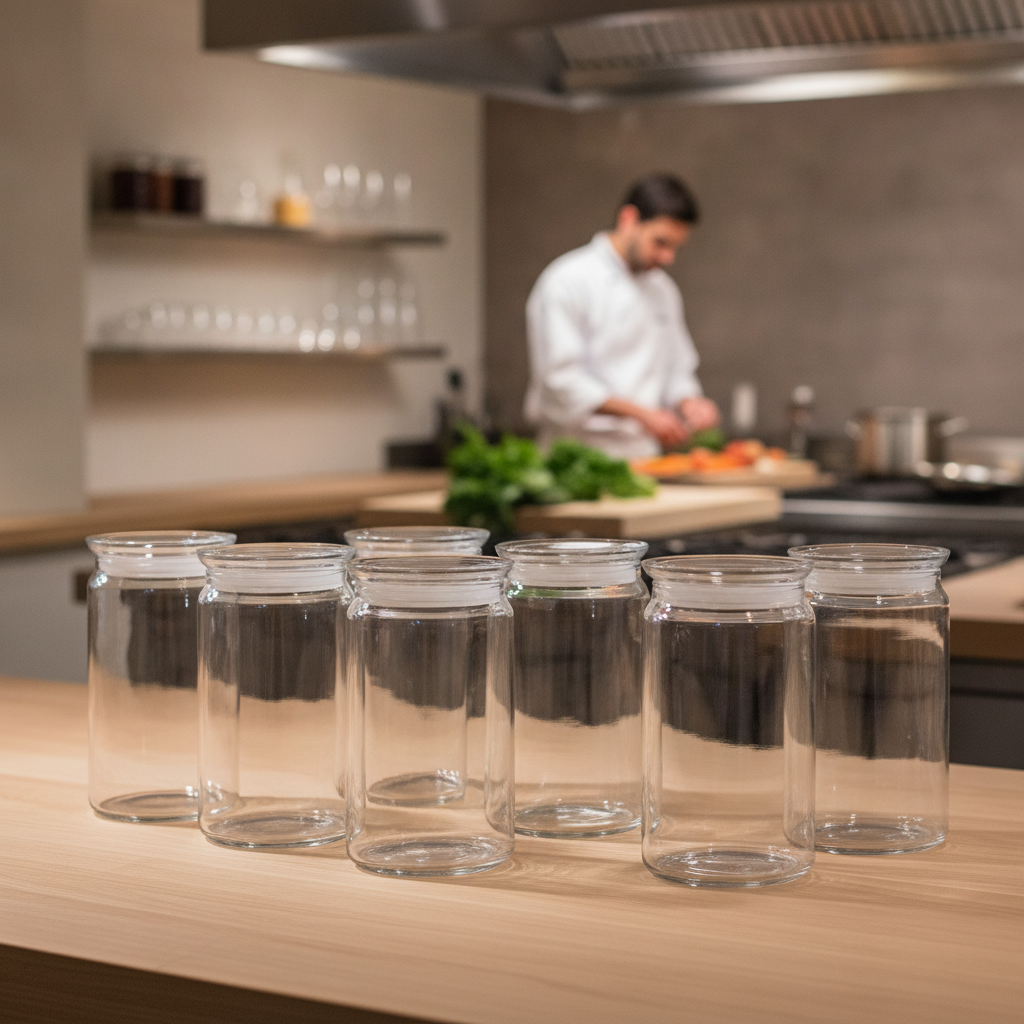 Glass Storage Jars 1.5L for Modern Kitchens (Pack of 6)