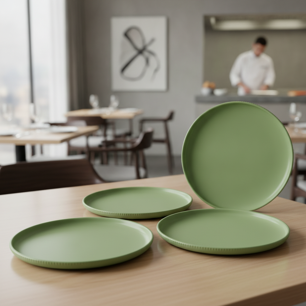 Porcelain Plates Sage 230mm for Catering & Hospitality (Pack of 3)