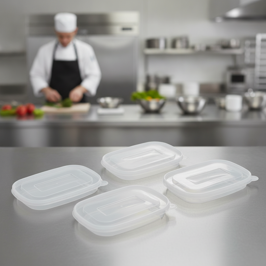 Polypropylene Rectangular Container Lids for Food Storage (Pack of 300)