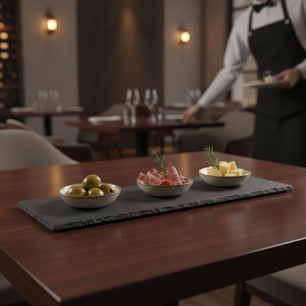 Slate GN Tray 530x162mm for Elegant Table Settings