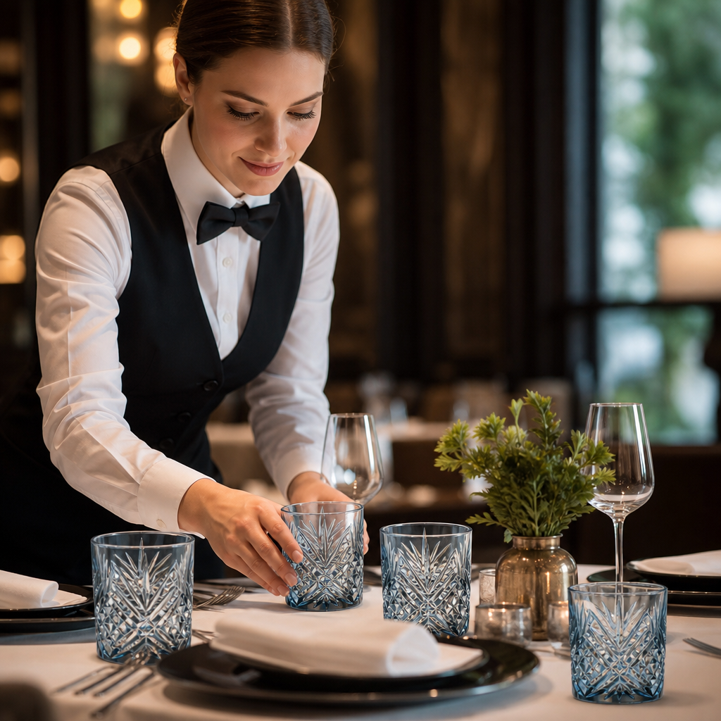 Glass Blue Tumblers 300ml for Elegant Table Settings