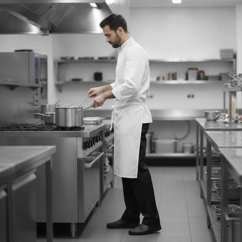 Polycotton Black Chef Trousers for Kitchen Staff (Sizes XS-3XL)
