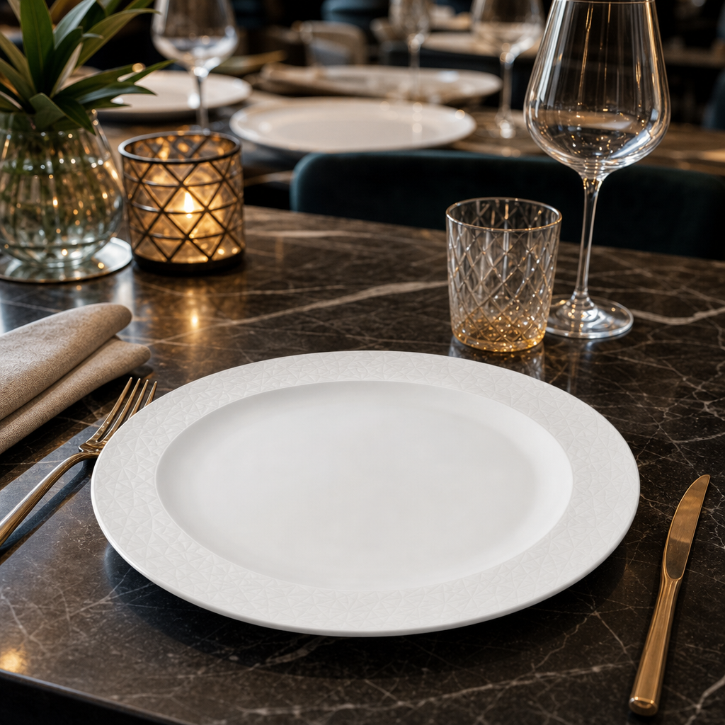 Alchemy Abstract Fine China Service Plates 13" for Modern Dining (Pack of 6)