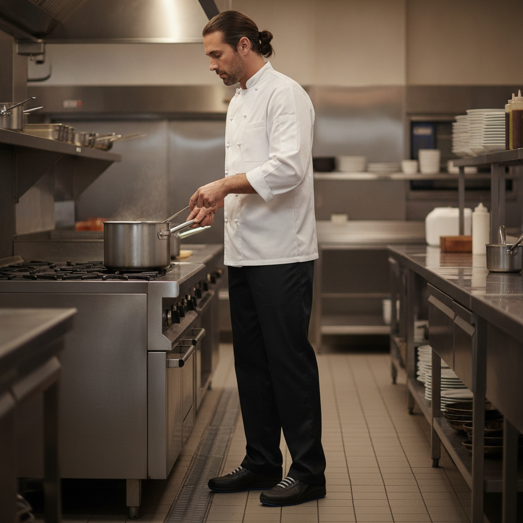 Polycotton Black Chef Trousers for Professional Kitchens