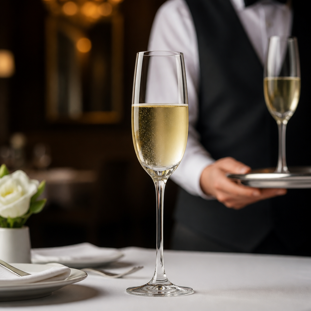 Glass Champagne Flutes 185ml for Hospitality Use (Pack of 6)