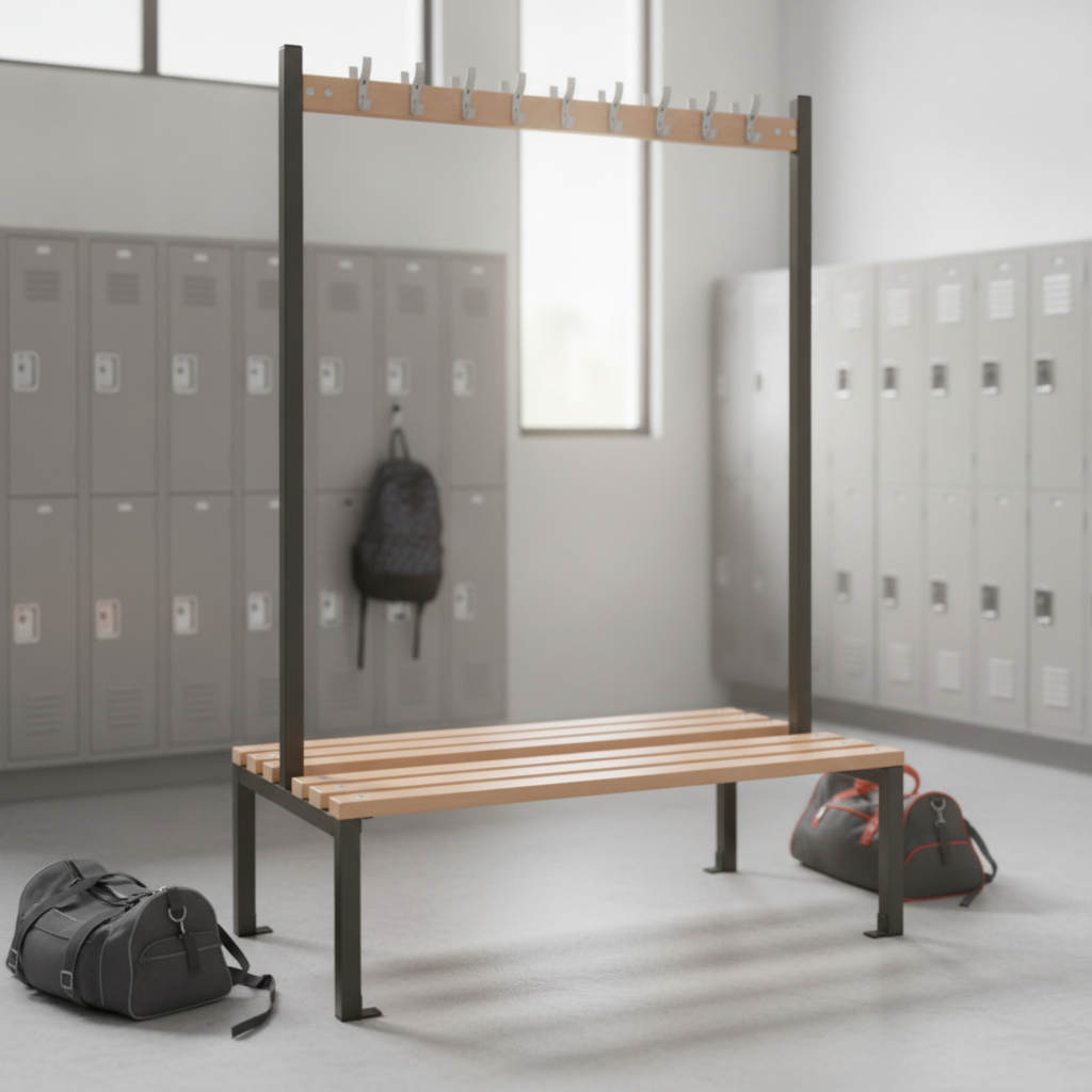 Powder Coated Steel Double-sided Island Seating for Schools & Gyms