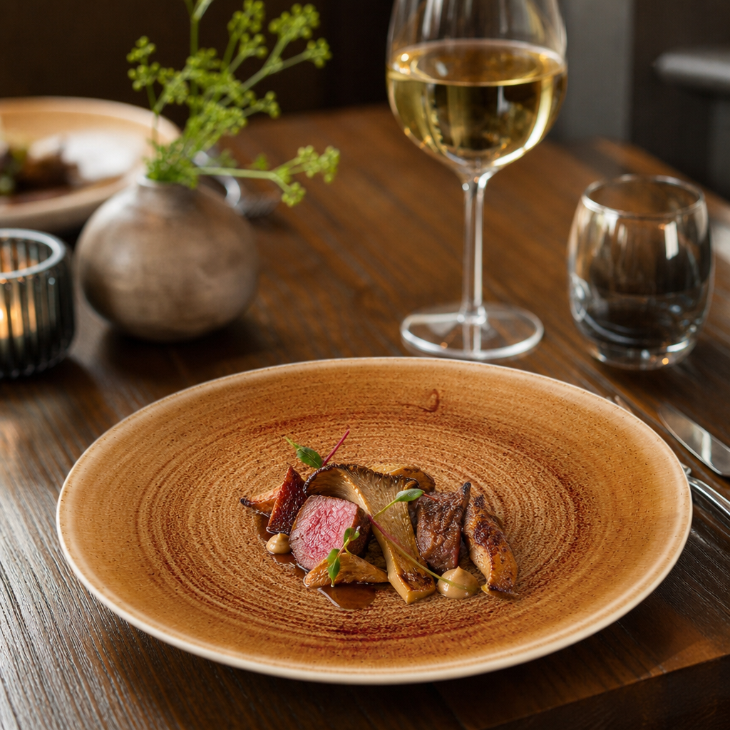 Coupe Plates Vintage Copper Porcelain for Contemporary Dining (Pack of 12)
