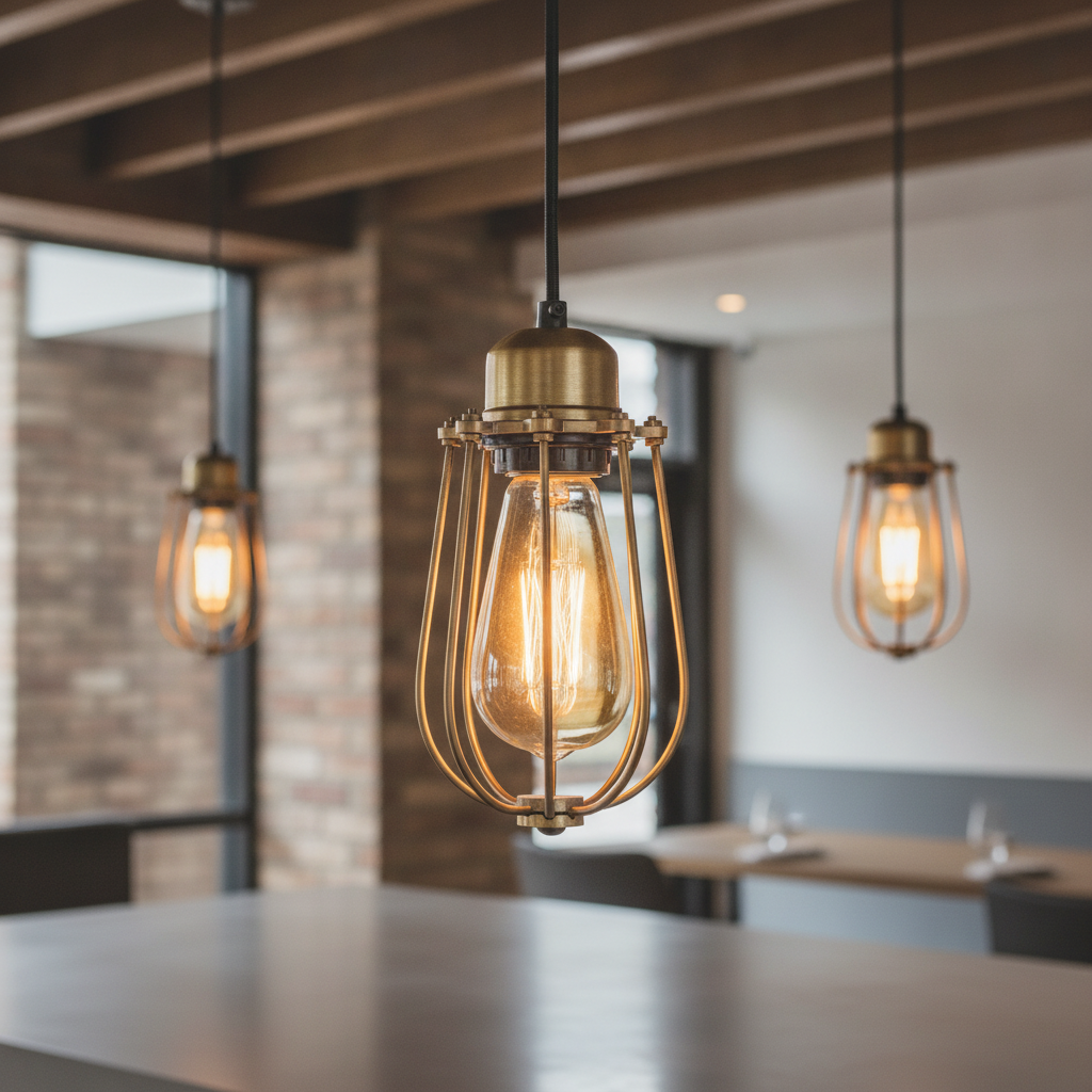 Brass Wire Cage Pendant Light 100mm for Indoor Spaces