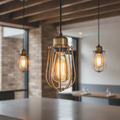 Brass Wire Cage Pendant Light 100mm for Indoor Spaces