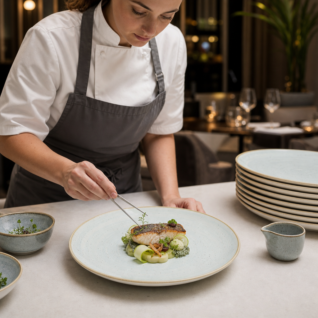 Plates Blue Duck Egg Blue Vitrified Ceramic for Contemporary Dining (Pack of 12)