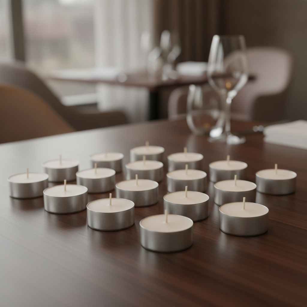 Vegetable Wax Tealights with 8 Hour Burn Time for Events (Pack of 90)