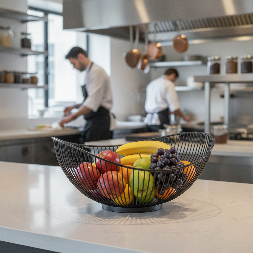 Metal Black Mesh Basket 255mm for Fresh Produce Display