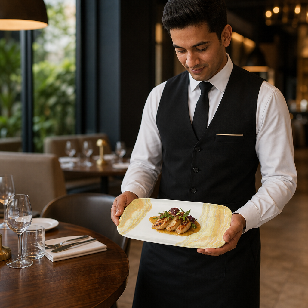 Deep Trays 220x130mm Gold Vitrified Ceramic for Modern Hospitality (Pack of 6)