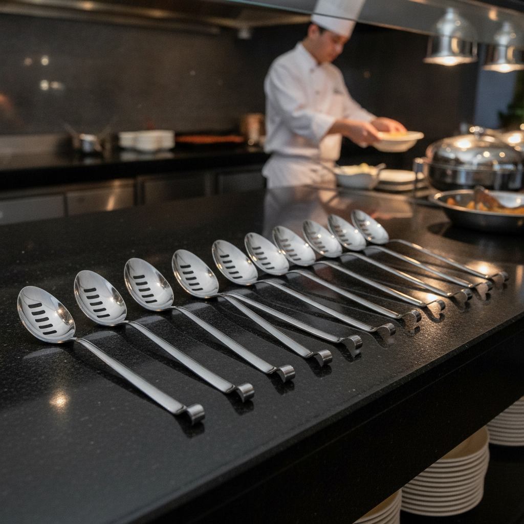 Stainless Steel Slotted Spoons 300mm for Buffet Presentation (Pack of 10)