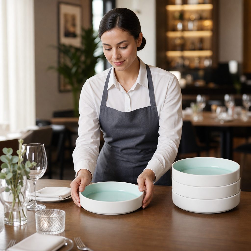 Stacking Bowls 215mm Porcelain for Stylish Table Settings (Pack of 4)