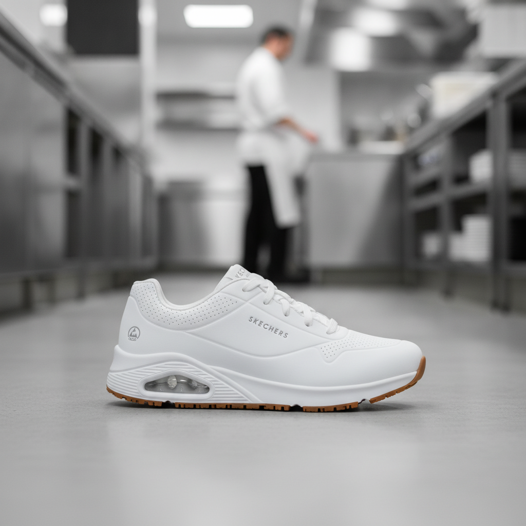Rubber White UNO Trainers for Work and Everyday Use