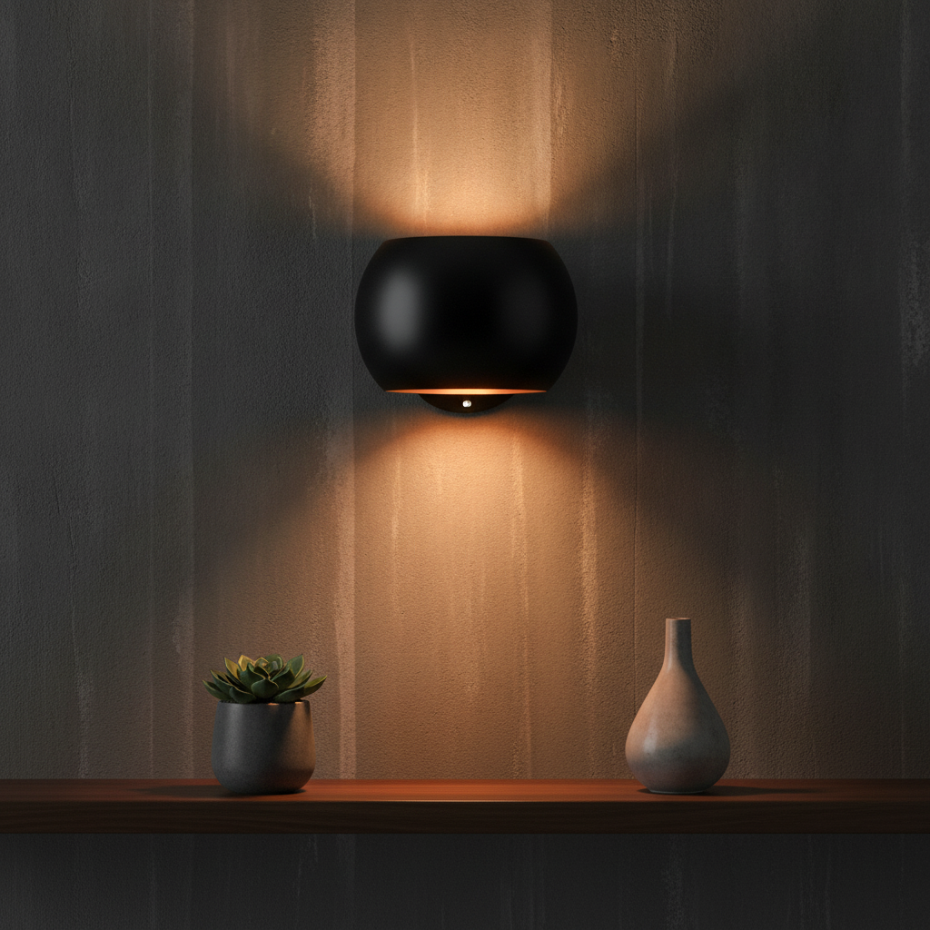 Metal Black Wall Light for Ambient and Task Lighting