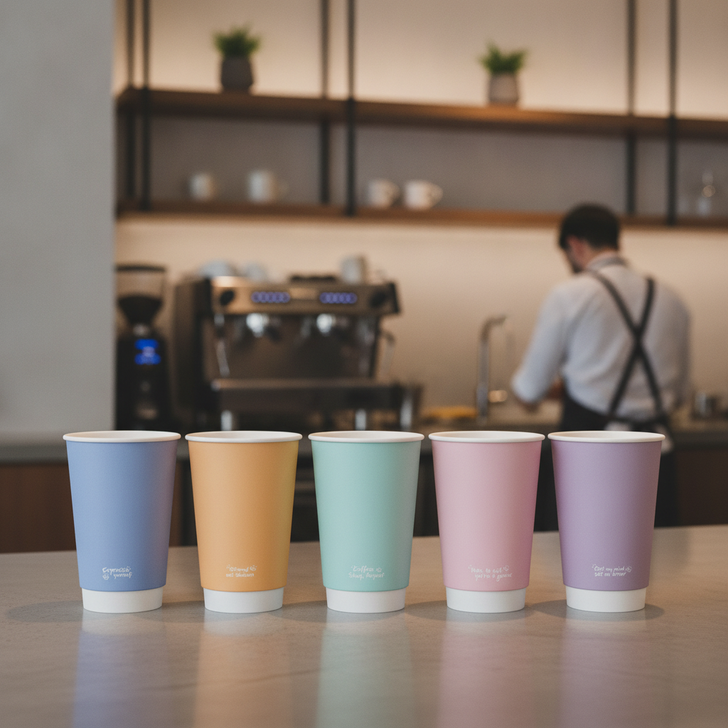PLA & Paper Double Wall Hot Cups 16oz for Takeaway Drinks (Pack of 400)