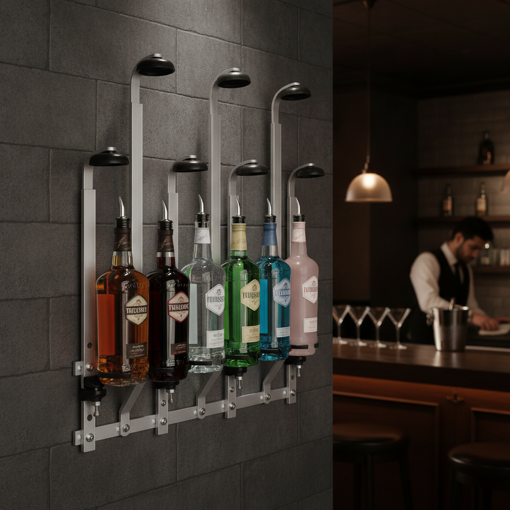 Wall-Mounted Bottle Holder for 700ml to 1L Bottles
