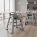 Durable Grey Polypropylene Stackable High Chair 730x650mm for Dining Areas