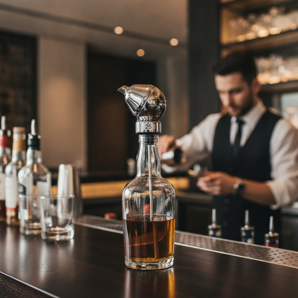 Chrome Measured Pourer 35ml for Stylish Beverage Service