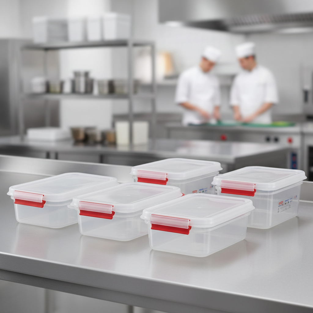 Polypropylene 1/3 Gastronorm Food Containers 2.5L for Commercial Kitchens (Pack of 4)