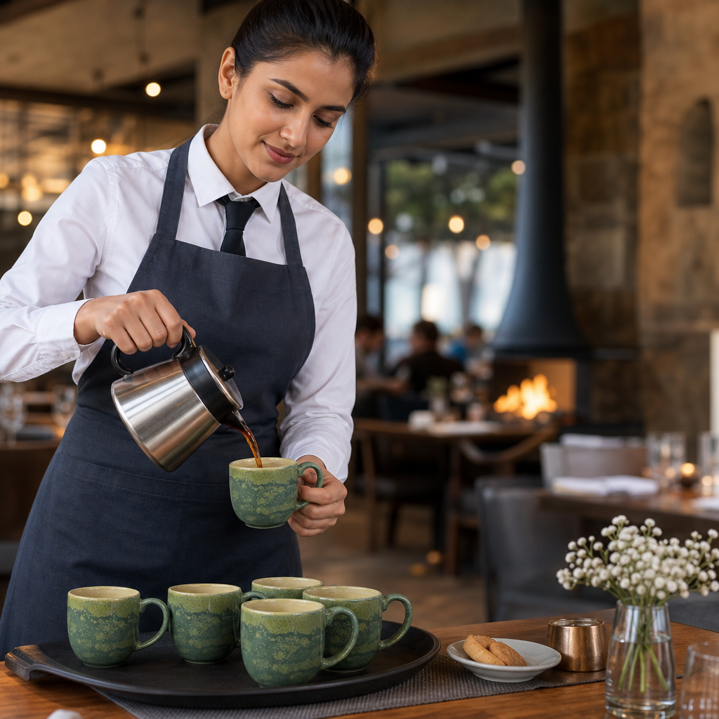 Mug Alumina 114ml Green Vitrified Ceramic for All Courses (Pack of 12)