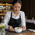 White Porcelain Soup Bowls with Handles 400ml for Home & Restaurant Use