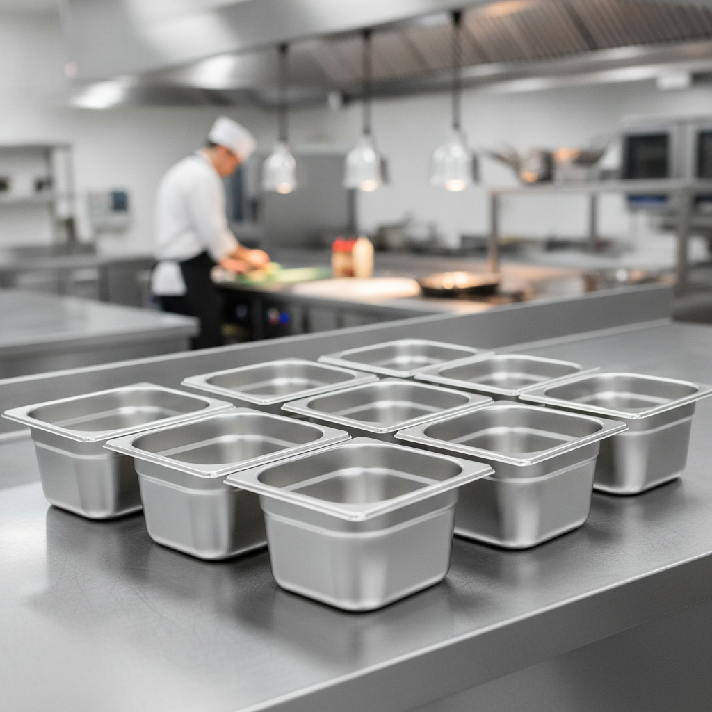 Stainless Steel Gastronorm Container 2.5L for Buffet Stations (Pack of 7)