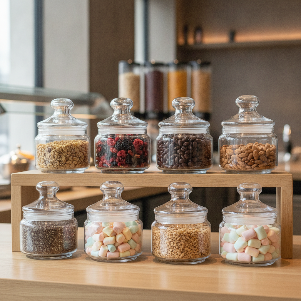 Glass Storage Jars 500ml for Self-Service Stations (Pack of 6)