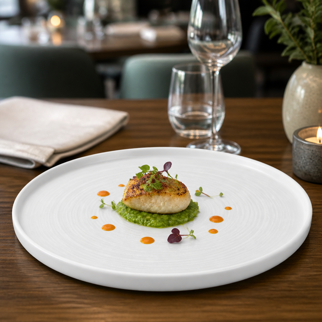 Walled Plates 157mm Vitrified Ceramic for Professional Use (Pack of 6)