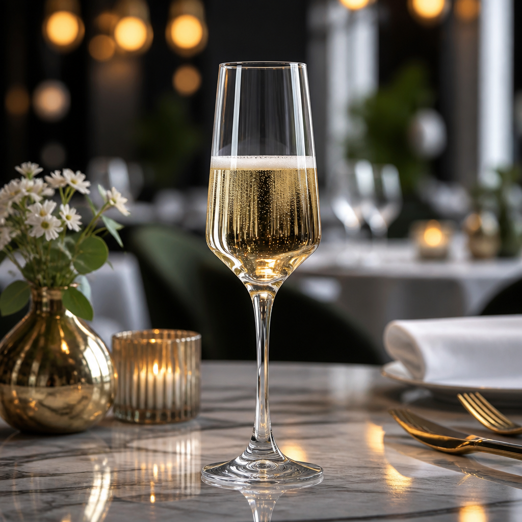 Soda Lime Champagne Flutes 210ml for Stylish Entertaining (Pack of 24)