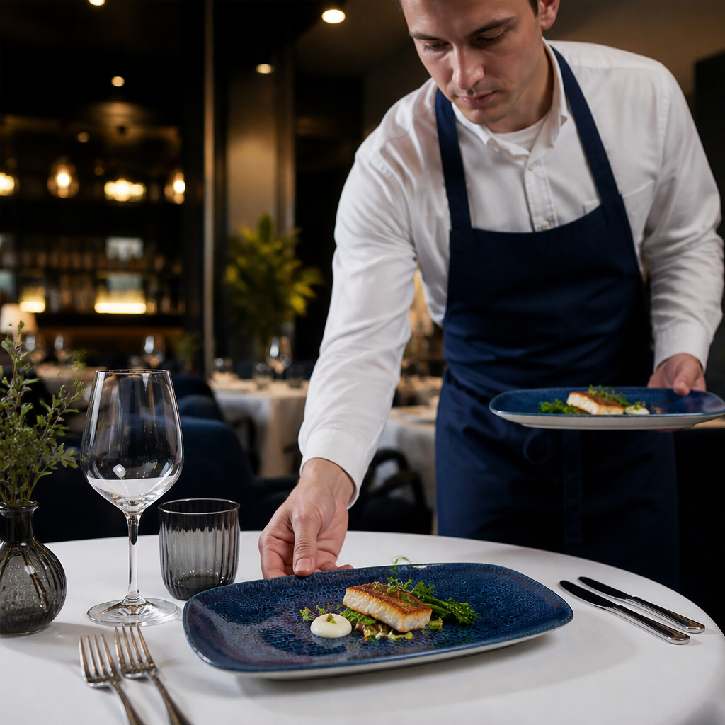 Oblong Plates Vitrified Porcelain for Fine Dining (Pack of 12)