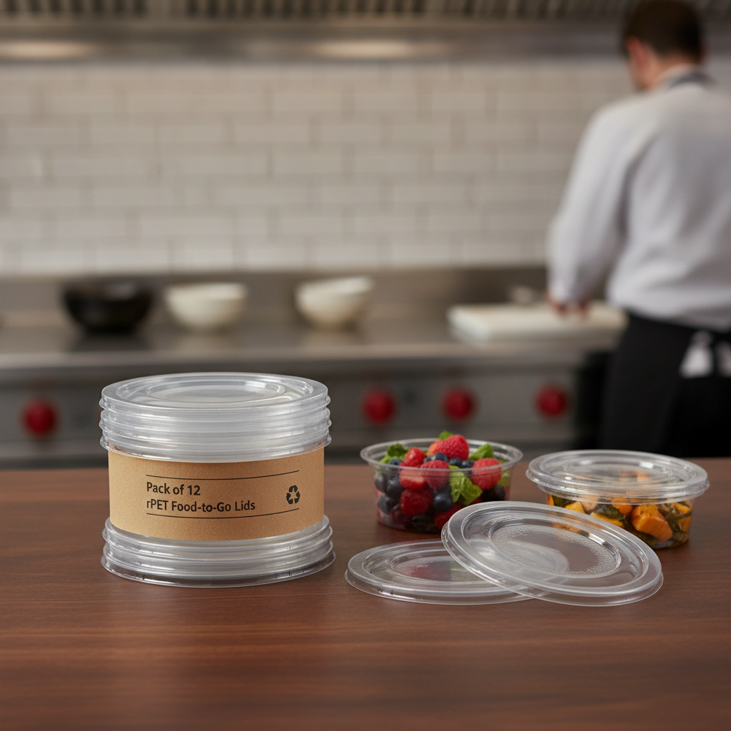 Clear rPET Deli Pot Lids for Food-to-Go (Pack of 12)