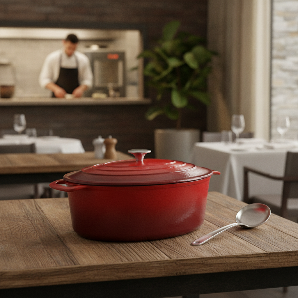 Cast Iron Oval Casserole Dish 6L for Oven to Table Use