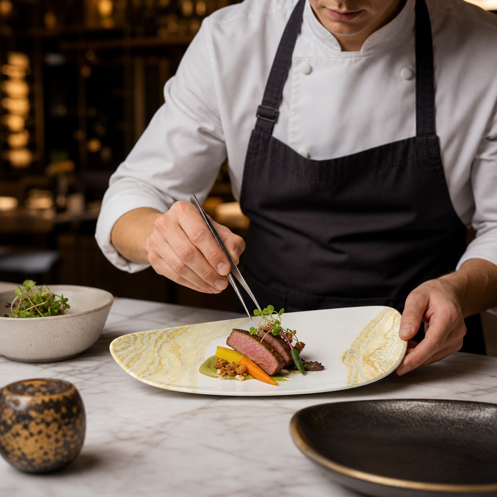 Chef's Geo Plates x 280 153mm Vitrified Ceramic for Modern Hospitality (Pack of 12)