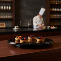 Melamine Black Round Cake Platter 310mm for Displaying Desserts