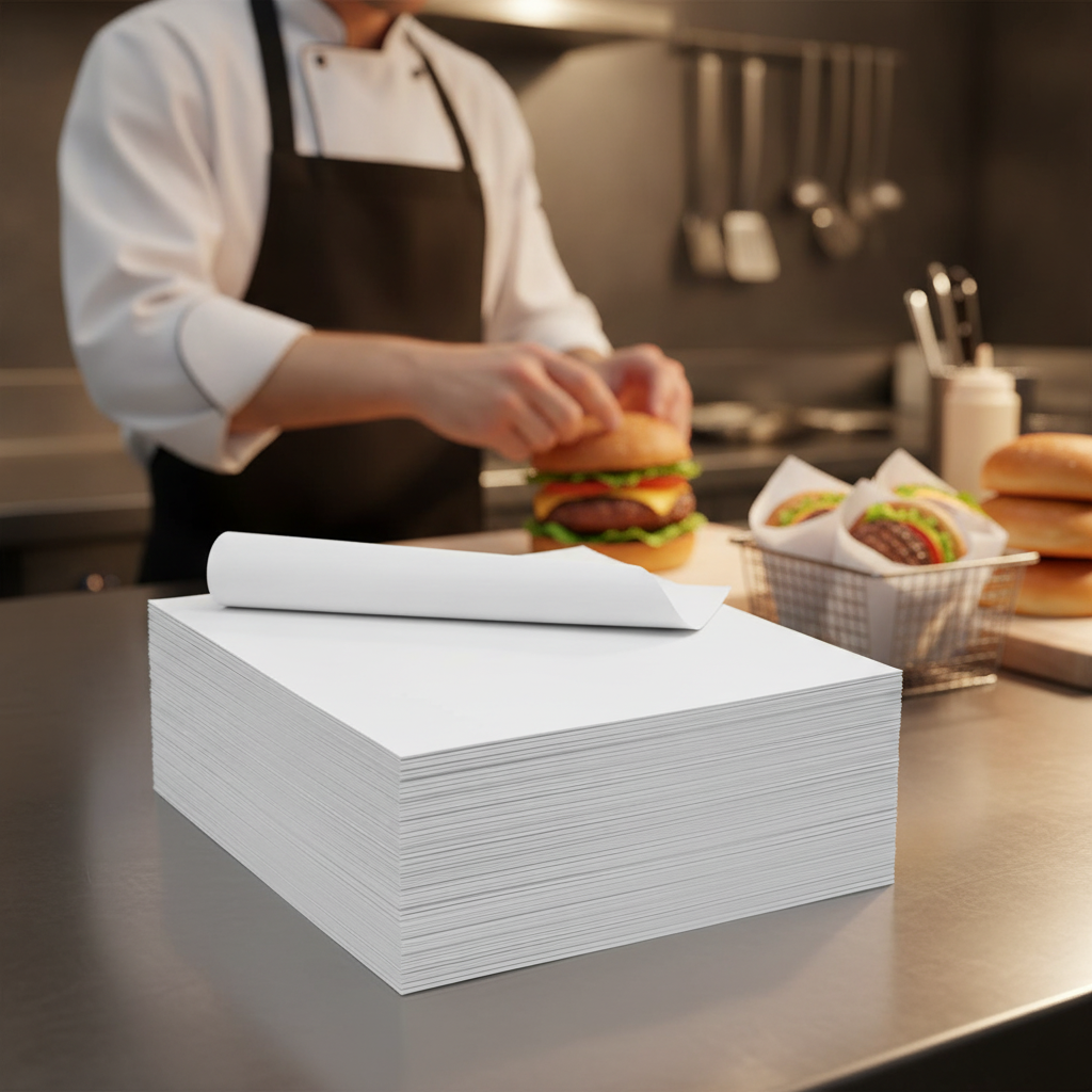 Paper Grease-Resistant Burger Wraps 250x350mm for Food Service (Pack of 200)