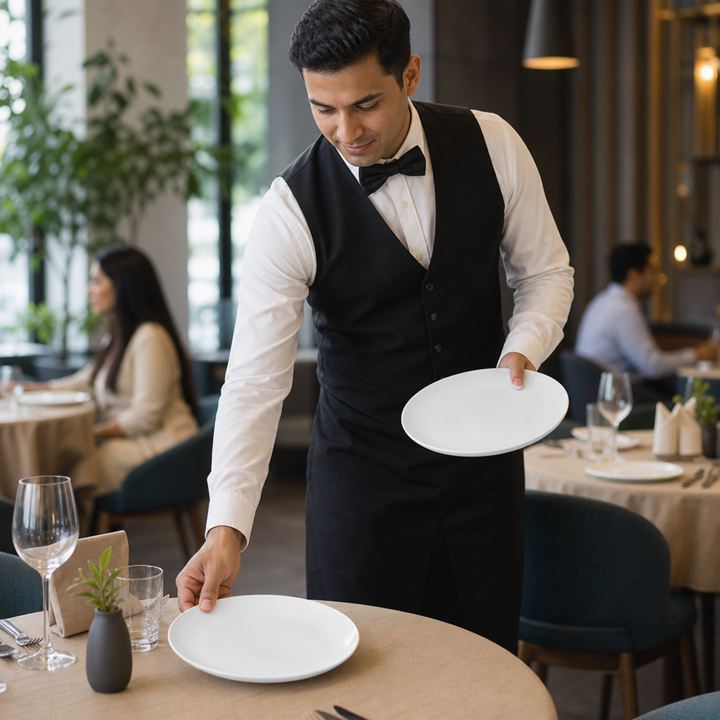 Plates 210mm White Vitrified Ceramic for Elegant Dining (Pack of 12)